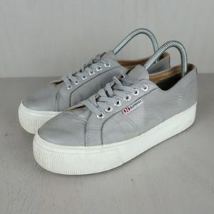 Superga Nappaleaw Athletic Shoe Womens Size 8.5 S00C790 Gray White